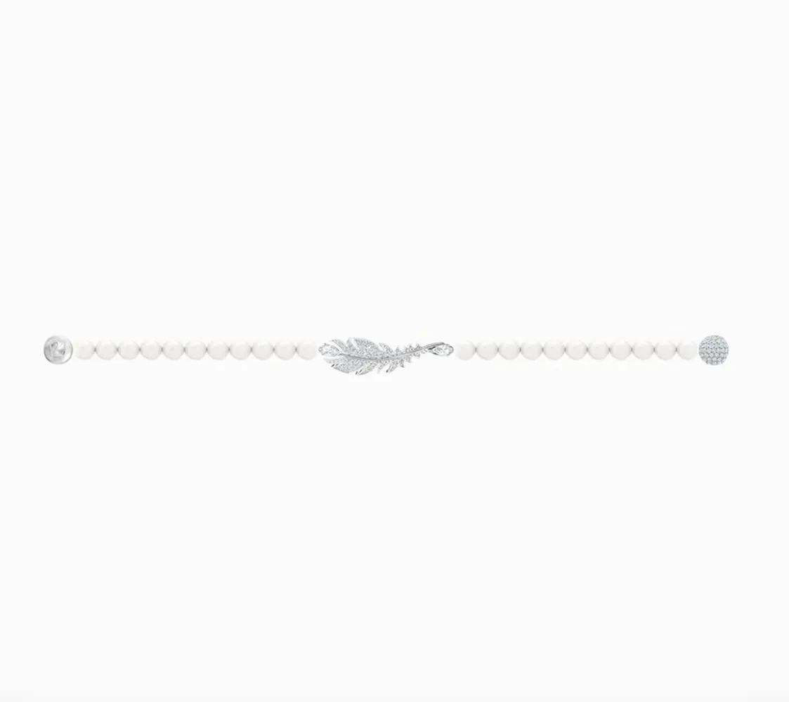 Swarovski NICE PEARL BRACELET, Medium, White, Rhodium -5509723