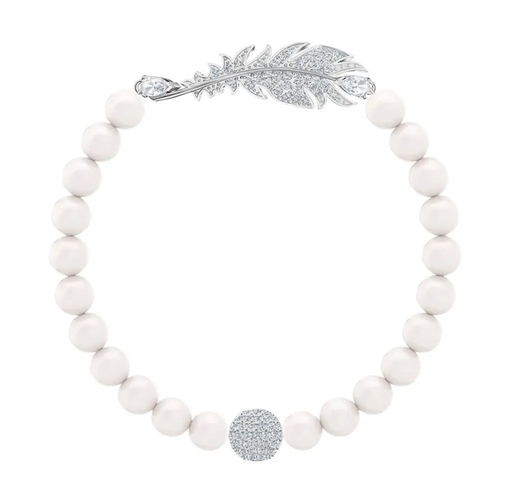 Swarovski NICE PEARL BRACELET, Small, White, Rhodium -5515034