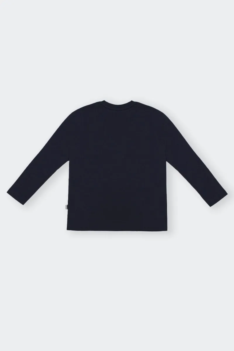 T-SHIRT BLU NAVY A MANICA LUNGA BAMBINO