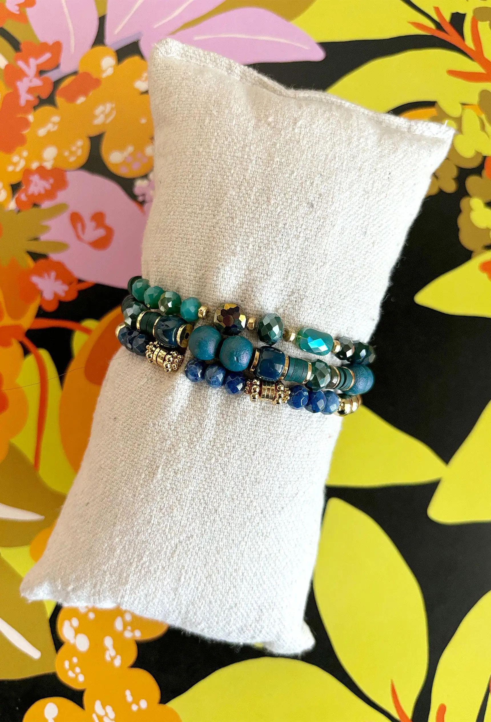 Talk Later Bracelet Set in Teal