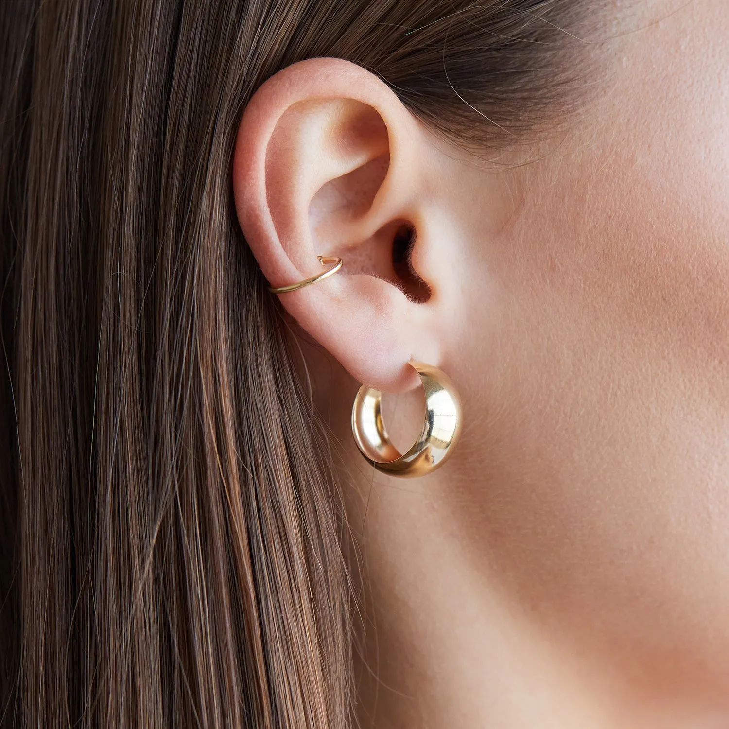 Thick Dome Hoop Earrings