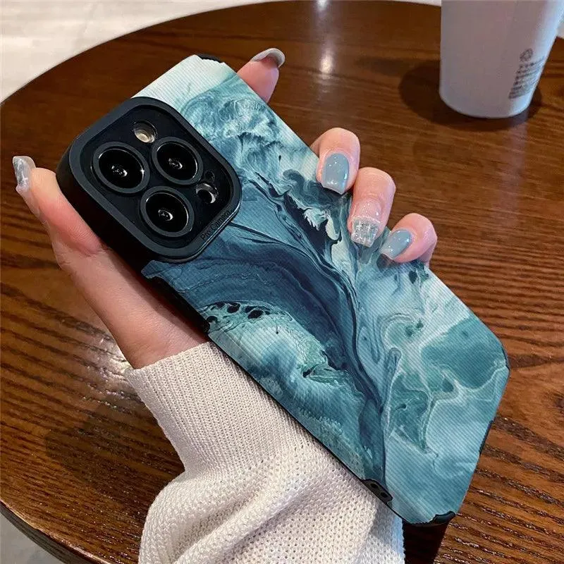 Trendy Wave Pattern: Leather Cute Phone Cases with Lens Soft Cover for iPhone 14, 13, 11, 12 Pro Max, Mini, 6, 7, 8 Plus, X, XS,