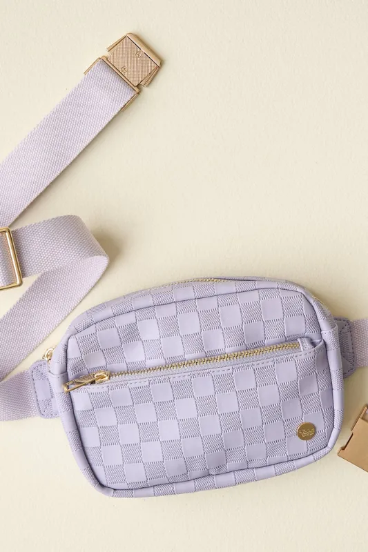 Urban Check Belt Bag- Periwinkle