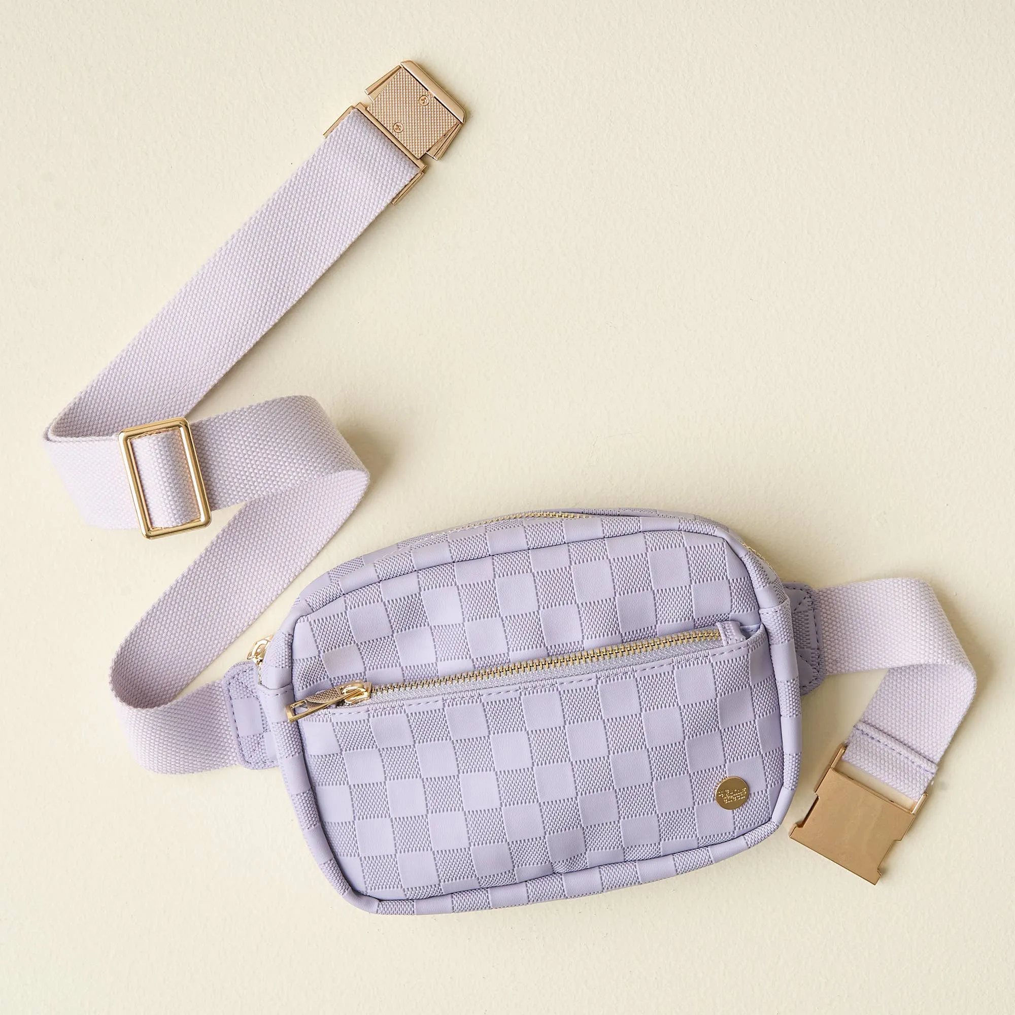 Urban Check Belt Bag- Periwinkle