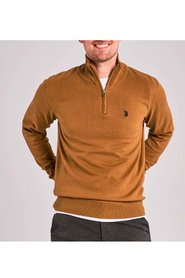 U.S. POLO ASSN. Half-Zip Knit Brison Rubber