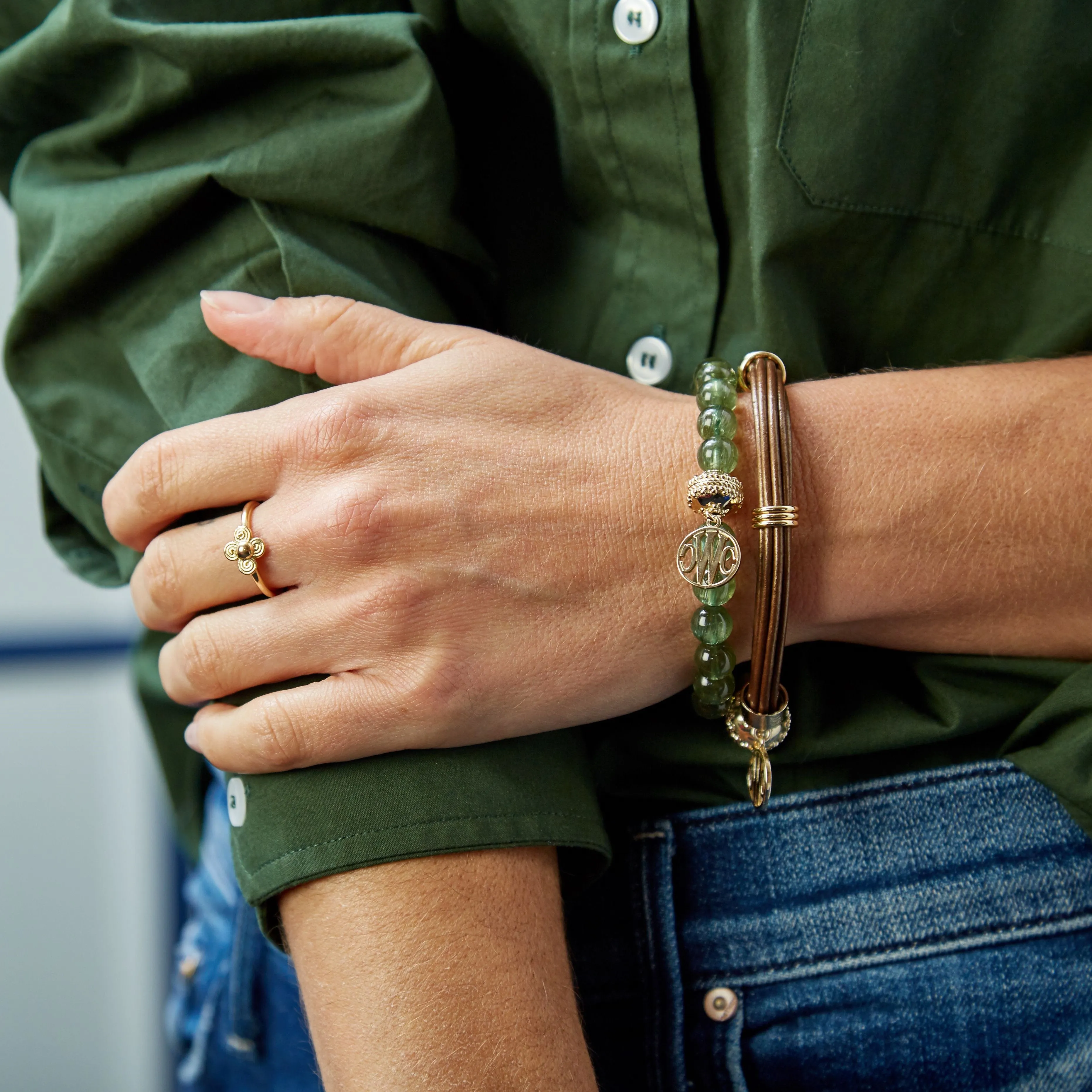 Victoire Green Apatite 9mm Stretch Bracelet