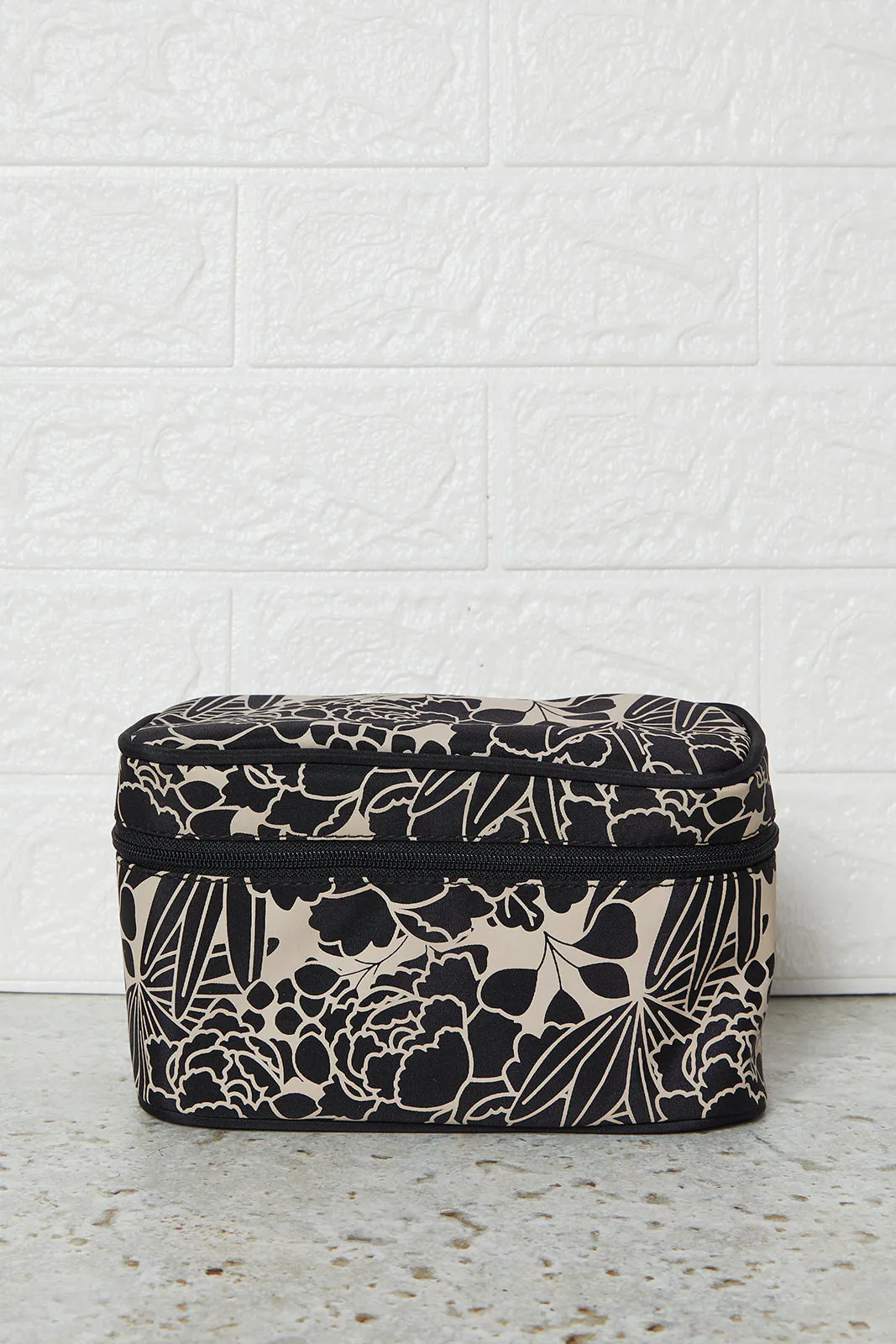 Women Black And Brown Printed Cosmetic Pouch (4 Piece)