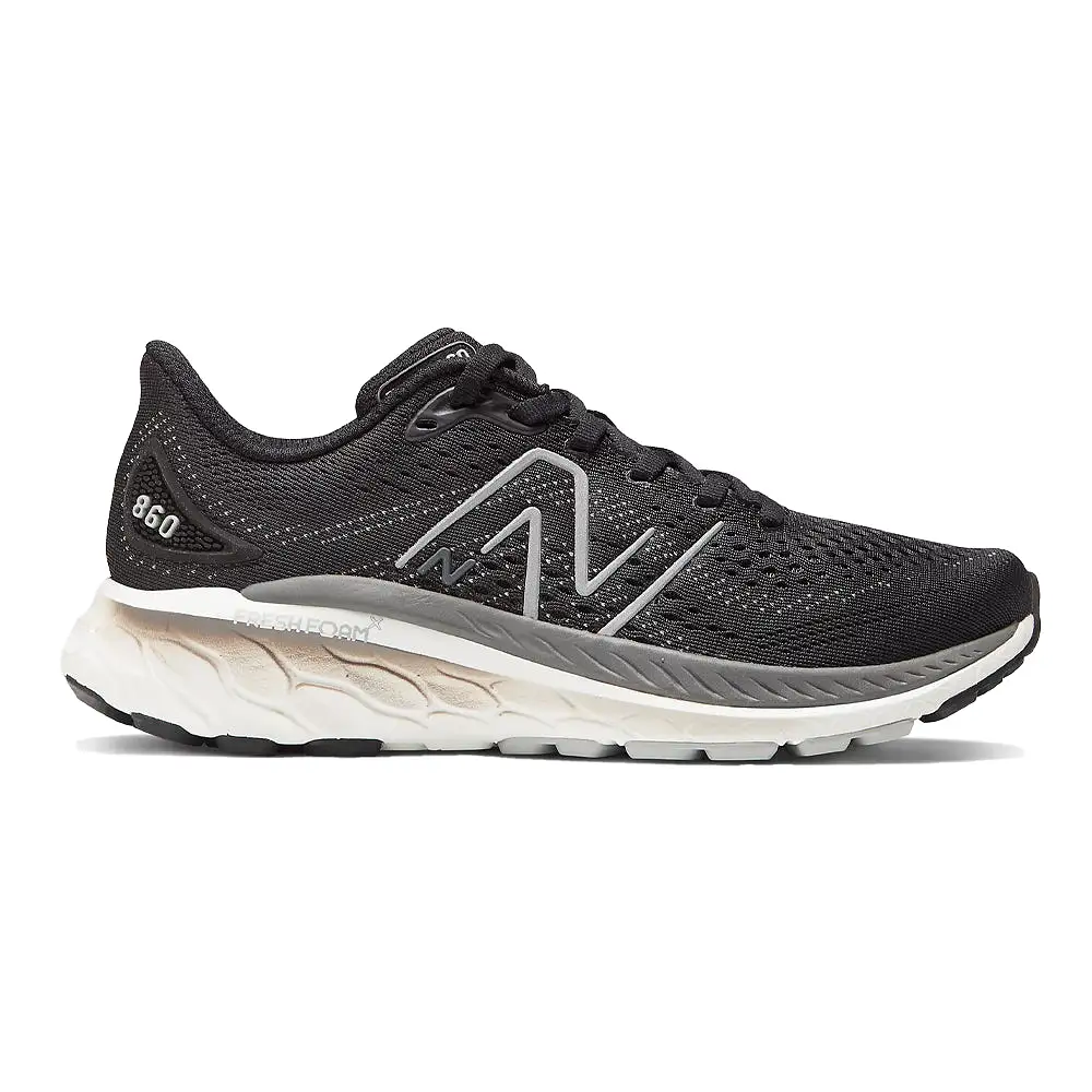 Women's New Balance Fresh Foam X 860v13, Black/Castlerock, 7.5 B Medium