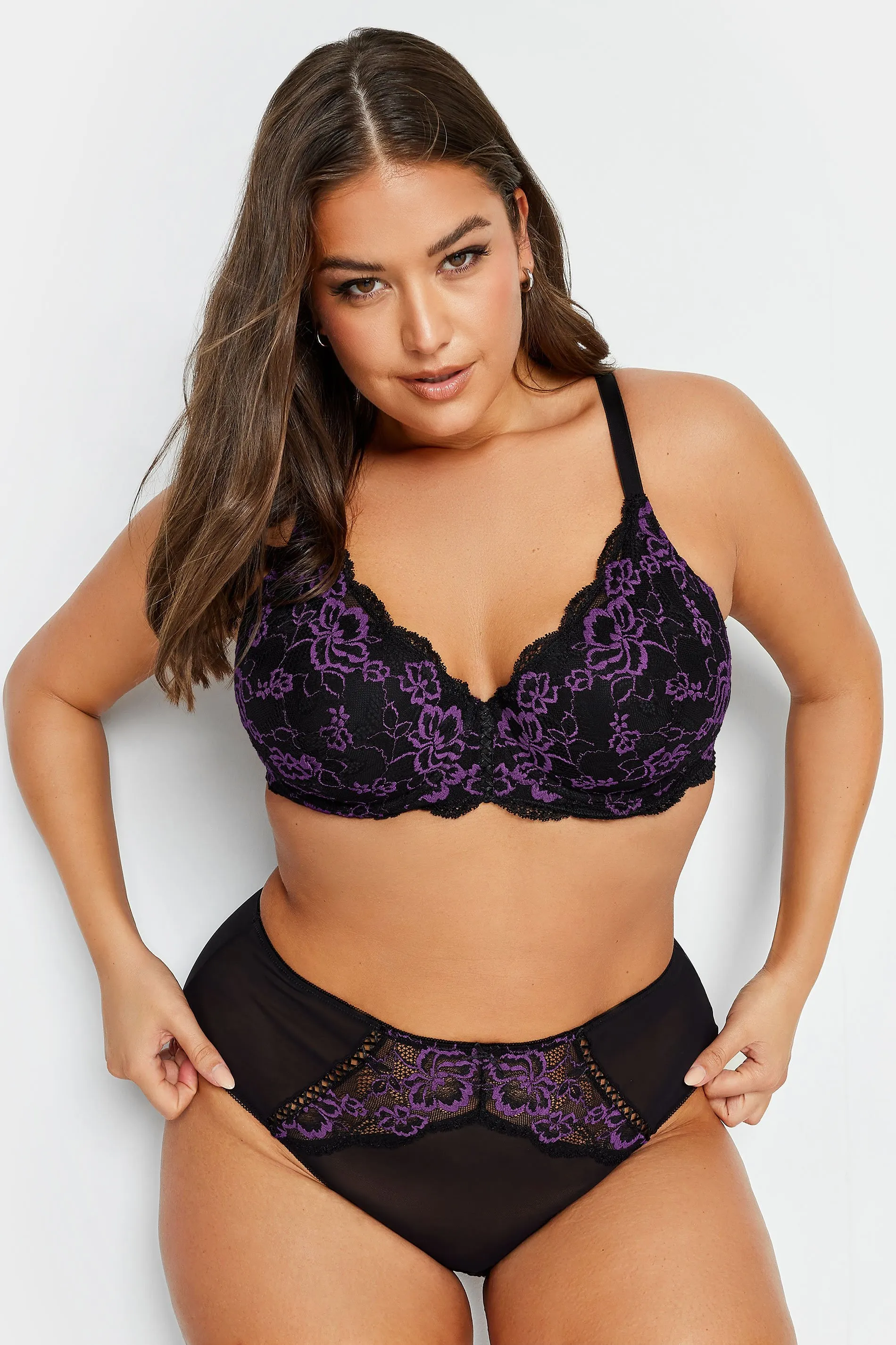 YOURS Black Lace Padded Underwired Bra