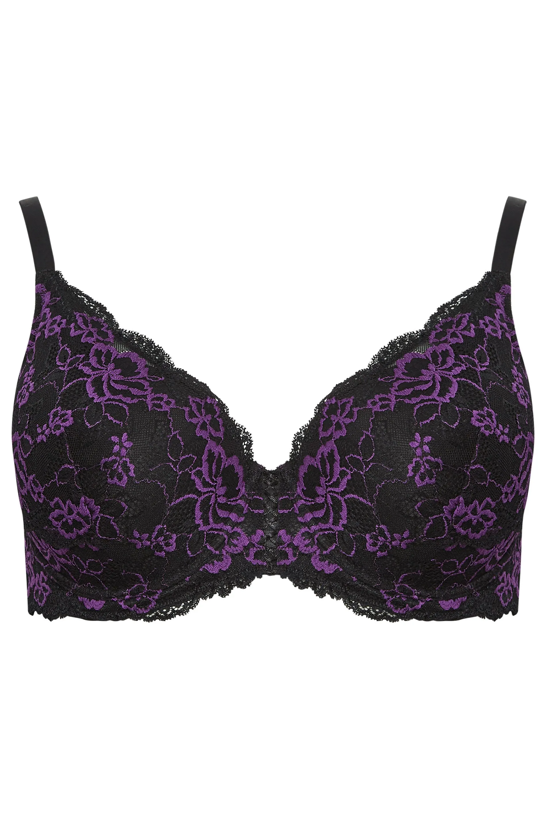 YOURS Black Lace Padded Underwired Bra