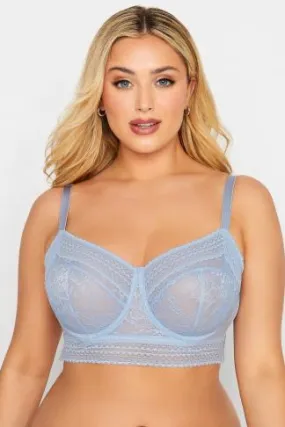 YOURS Curve Baby Blue Lace Non Padded Bra