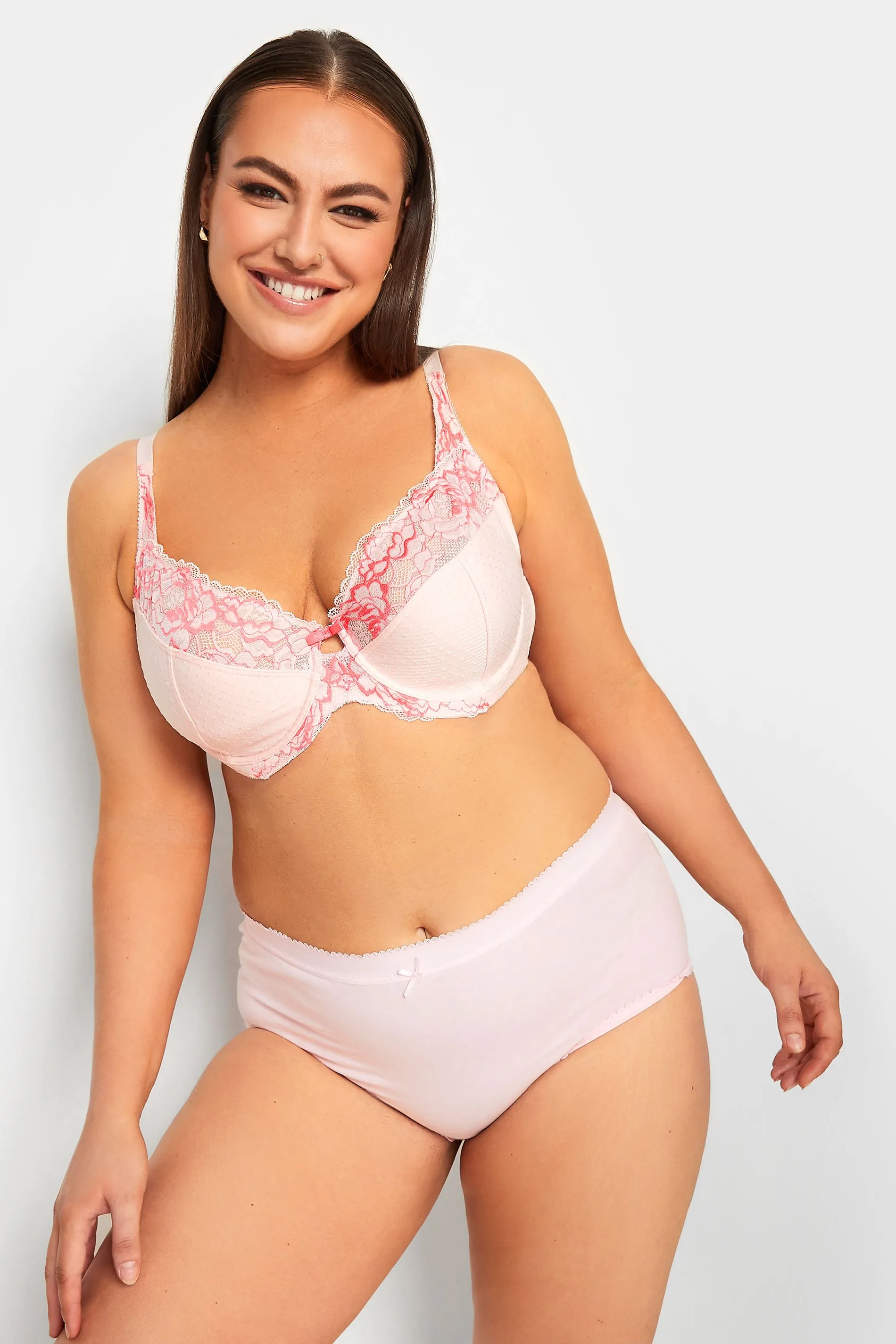 YOURS Light Pink Lace Non-Padded Underwired Bra