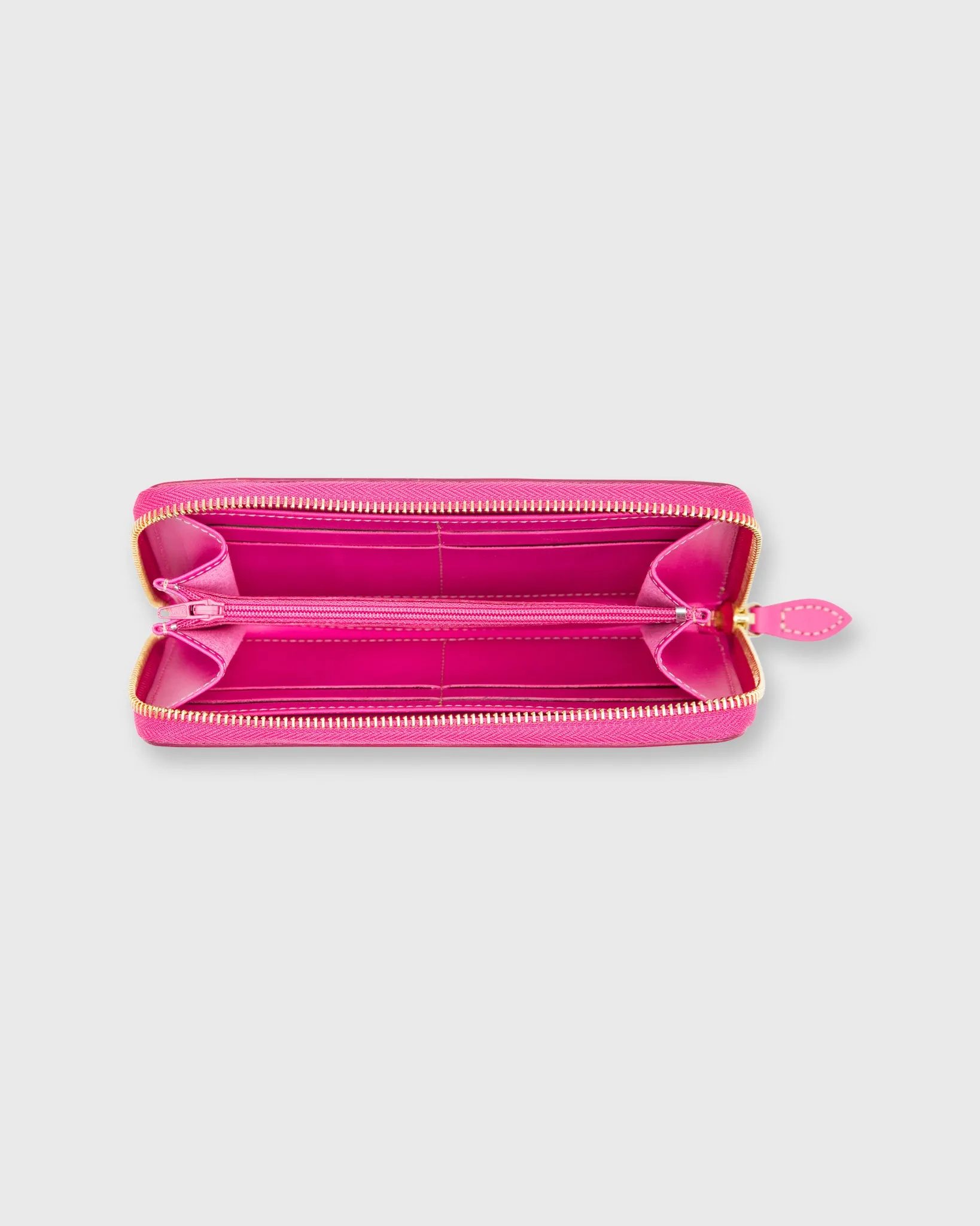 Zip Wallet in Bright Pink Leather