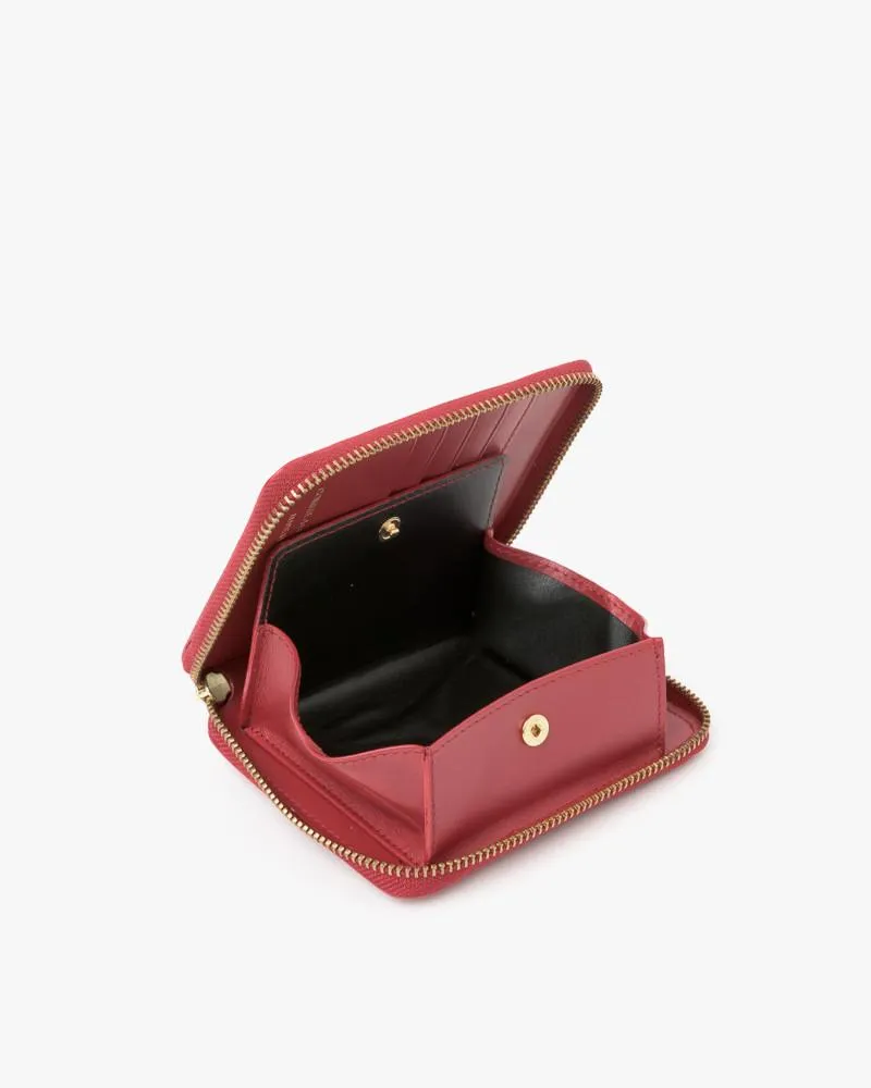 Zip Wallet in Deep Red